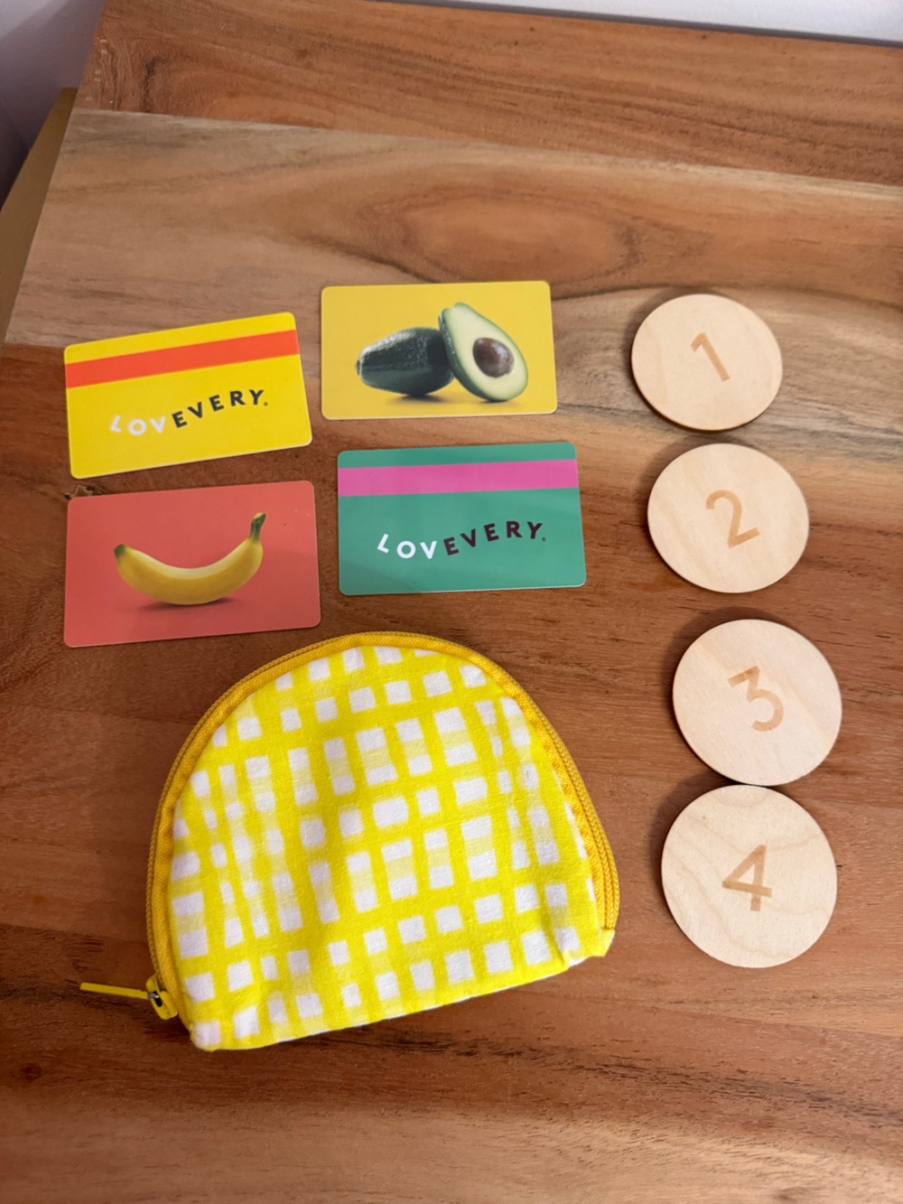 Lovevery first wallet purse w Coins & Cards 12 Mo+ Thinker Play Kit complete